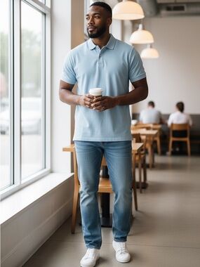 Goodfellow & Co Light Blue Short-Sleeve Polo